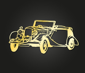 classic car gold design