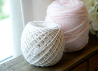 Fototapeta na wymiar knitting yarn rolls