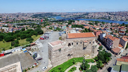 Aerial view of the Istanbul. Mosques and city view