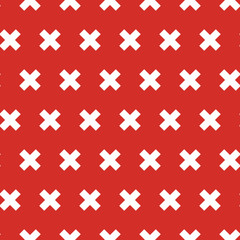 Fototapeta na wymiar Vector seamless background with switzerland flag cross on red