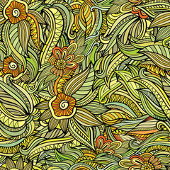 Vector seamless abstract flowers pattern