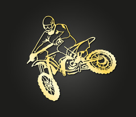 Obrazy na Plexi  złoty projekt motocrossowy