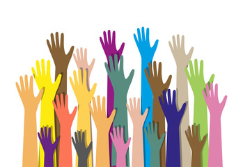 hands different colors. cultural ethnic diversity