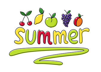 Summer fruits fruit vector illustration