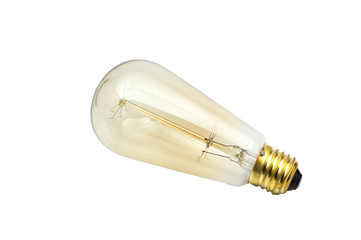 Edison light bulb vintage style isolated on white background. (clipping path)