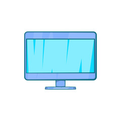 Computer monitor icon in cartoon style on a white background