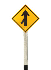 Lanes merging left traffic sign
