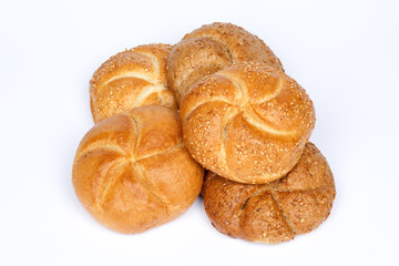 Fresh bread rolls with seeds