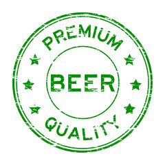 Grunge premium quality beer rubber stamp