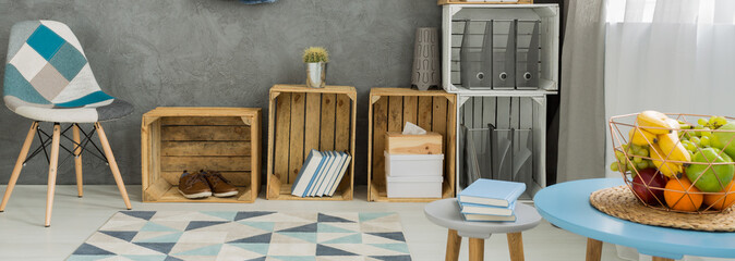 Eco-friendly storage space in a contemporary apartment