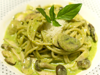 Mushroom Pesto Spaghetti 1