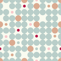 Seamless vector decorative background with circles, buttons and polka dots. Print. Cloth design, wallpaper.