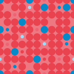 Seamless vector decorative background with circles, buttons and polka dots. Print. Cloth design, wallpaper.