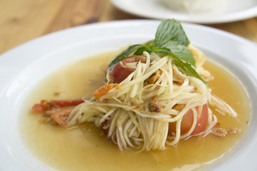 papaya salad somtum thai asian cuisine vegetable