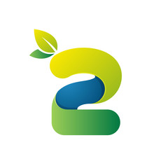 Number two logo with green leaves.