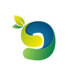 Number nine logo with green leaves.