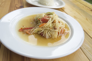 papaya salad somtum thai asian cuisine vegetable