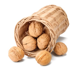 dried walnuts in basket