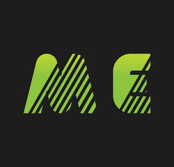 me initial green with strip