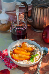 Creamy Oat Porridge with Honey Apples
