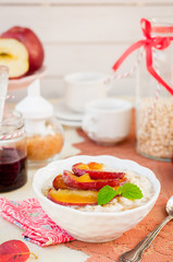 Creamy Oat Porridge with Honey Apples