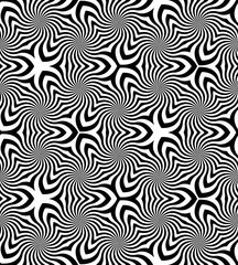  Vector Illustration. Seamless Beautiful Monochrome Curls Pattern.Black and White Geometric Abstract Background.  Suitable for textile, fabric and packaging