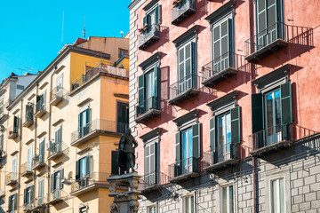Obraz premium Street view of old town in Naples city, italy Europe