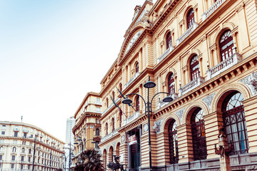 Fototapeta premium Street view of old town in Naples city, italy Europe