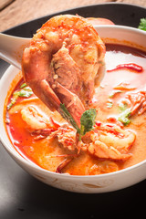 tom yum goong Interesting cuisine of Thailand.