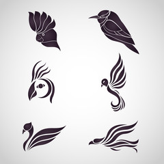 Fototapeta premium Bird logo icon vector set