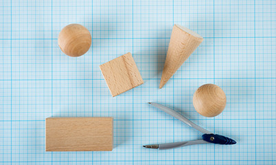Wooden geometric shapes