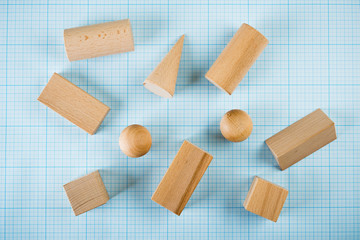 Wooden geometric shapes