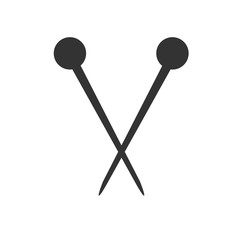 Hair pins icon. Simple flat logo of hair pins isolated on white background. Vector illustration.