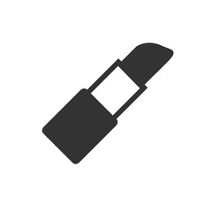Lipstick icon. Simple flat logo of lipstick isolated on white background. Vector illustration.