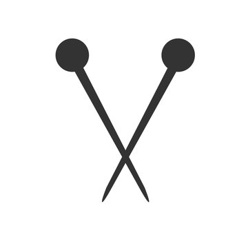 Hair pins icon. Simple flat logo of hair pins isolated on white background. Vector illustration.