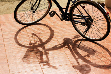 Obraz na płótnie Canvas The bicycle structure in the shadow view