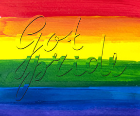 Got pride handwriting inscription with shadow