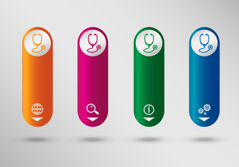 Stethoscope  icon on vertical infographic design template, can b