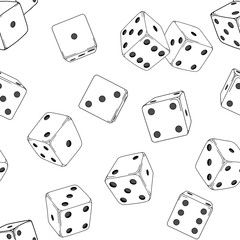 Seamless texture with white dice cubes