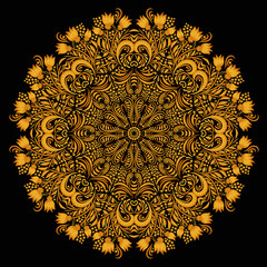 Round khokhloma pattern