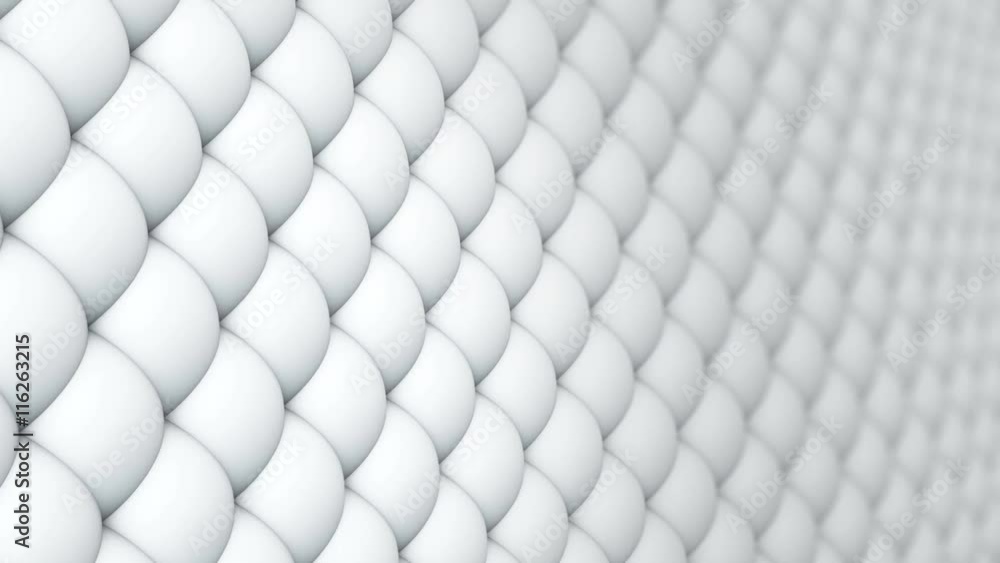 Poster white sci-fi wall waving. seamless loop abstract 3d render animation 4k uhd (3840x2160)