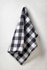 Fototapeta premium Clean and soft towel hanging at bathroom wall