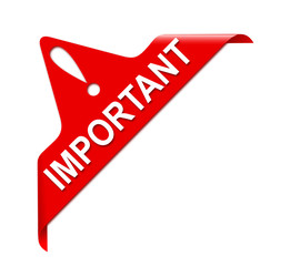 important bannière coin rouge