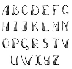 Vector set of english Alphabet. By hand written ABC