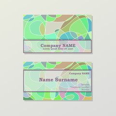 Business card template design stripes and lines abstract style vector background