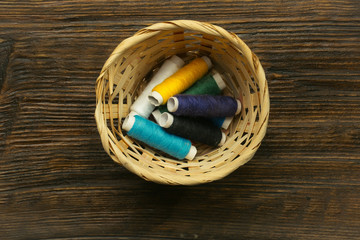 Colorful bobbins of threads