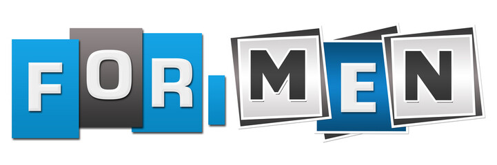 For Men Blue Grey Stripes Squares 