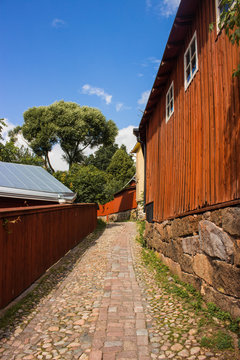 Fototapeta Narrow alley in Old town, Porvoo