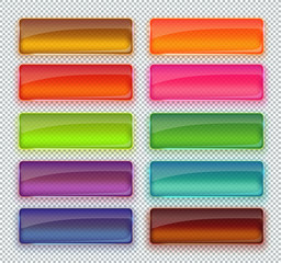 Fototapeta premium Set of colored glass buttons for web interface.
