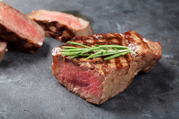 Grilled sliced beef steak